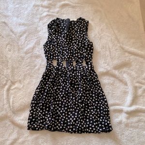Mini dress with waist cutouts